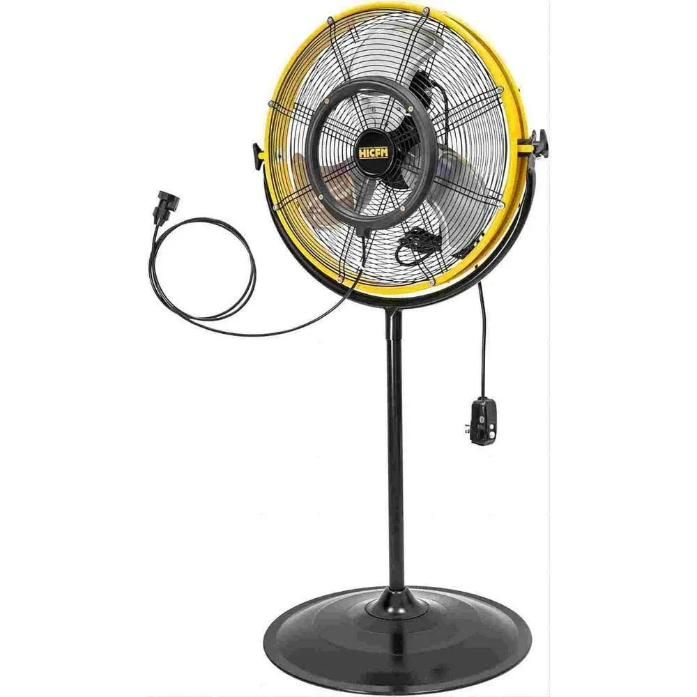 DEESHE 4400 CFM 20 in. Outdoor Misting Fan Pedestal Standing Base with IP44 Enclosed Motor, 180 ° Tilted Head