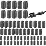 Tamicy 60 Pieces clip-on Ferrite Ring core RFI EMI Noise Suppressor cable clip for 3mm 5mm 7mm 9mm 13mm DiameterVideo cable Power cord