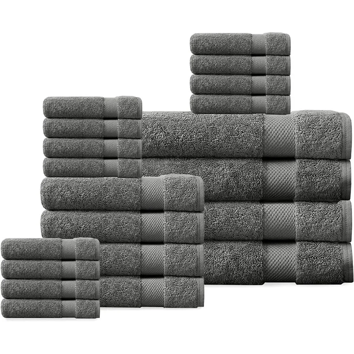 Delara Organic Cotton Luxuriously Plush Bath Towel 20 Piece Set|GOTS & Oeko-Tex ...