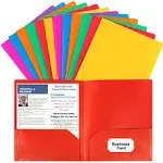 Plastic Folders with Pockets, 12 Color Heavy Duty Two Pocket Folder Business ...