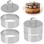 ATPWONZ Set of 4 Round Stainless Steel Small Cake Rings