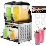 VEVOR Margarita Machine 15Lx2 Tank Commercial Slushy Machine Slushie Machine 1000W Commercial Margarita Maker Smoothie Frozen Drink Maker