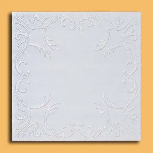 50pc of Caracas White (20"x20" Foam) Ceiling Tiles - Covers About 135sqft