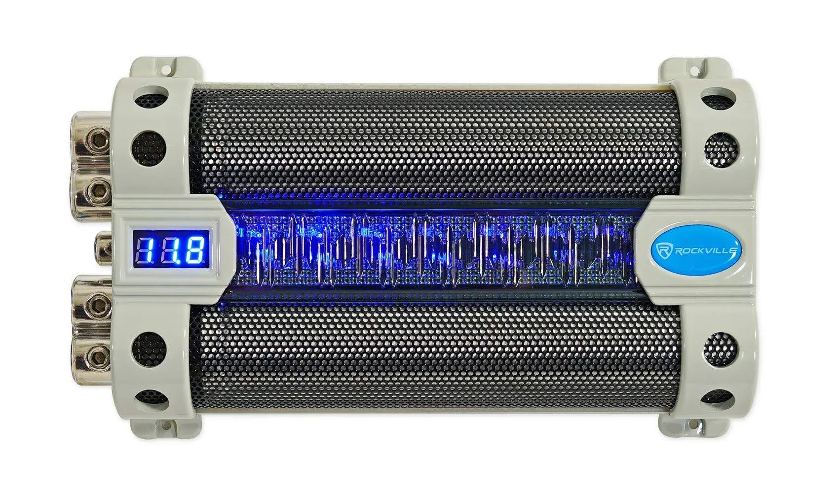 Rockville RFC50F v2 50 Farad Car Audio Capacitor w/ Blue Voltage Display