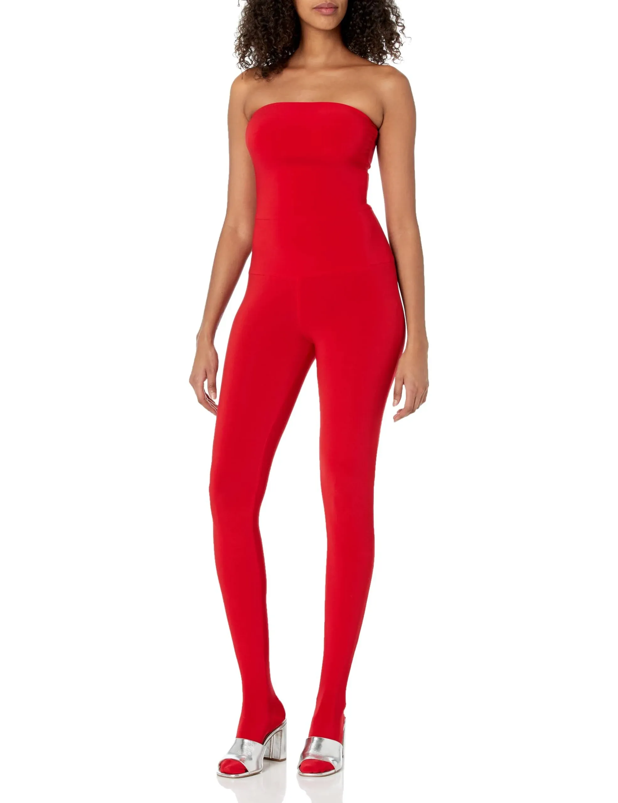 Norma Kamali Strapless Catsuit with Footsie