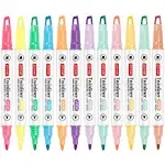 ZEYAR Clear View [Tip] Highlighter, Dual [Tip]s Marker Pen, See-Through Chisel and Fine [Tip], Water Based, Assorted [Color]s, Quick Dry,No bleed (6 Macaron &6 Fluorescent [Color]s)