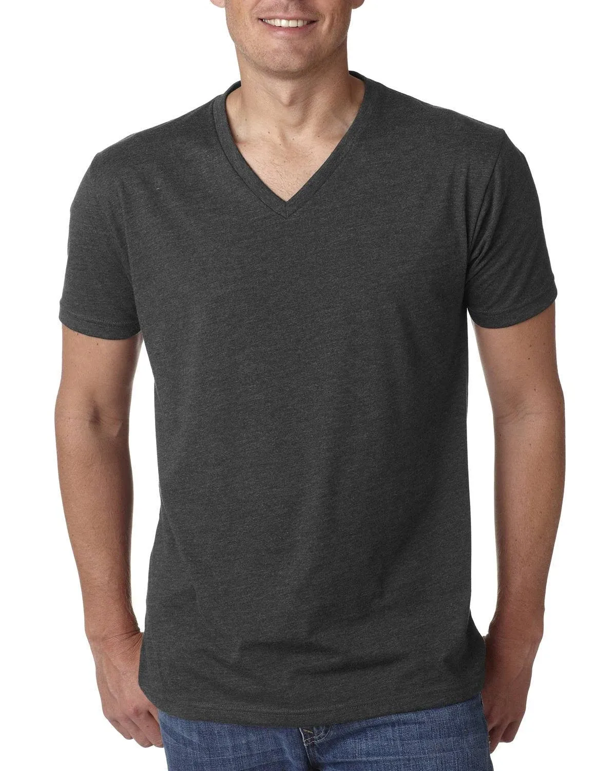 Next Level 6240 Men's CVC V-Neck T-Shirt - Charcoal - L