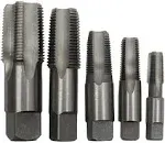 Drill America - POUCSNPT5 5 Piece NPT Pipe Tap Set (1/8", 1/4", 3/8", 1/2" and 3/4"), Plastic Pouch Case, POU Series