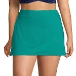 Lands' End Women's Plus Size Tummy Control Swim Skirt Swim Bottoms - 18W - Island Emerald