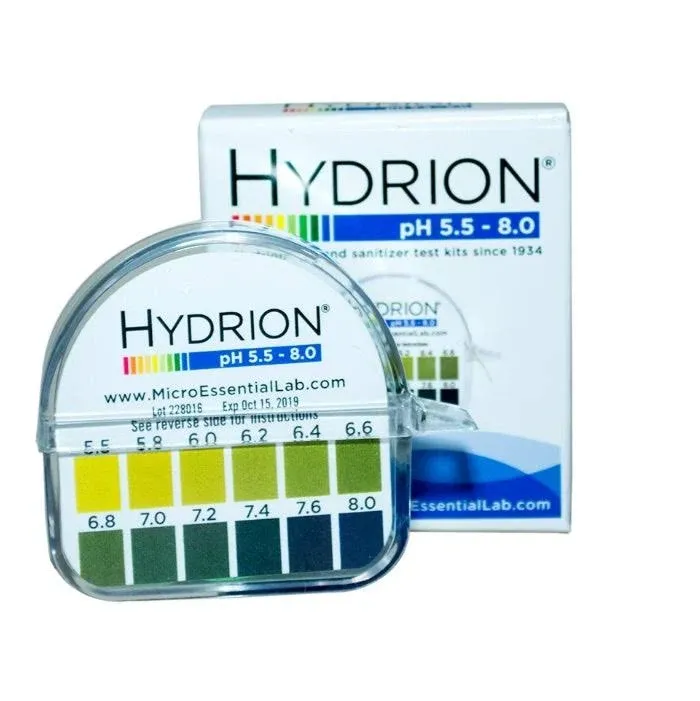 MicroEssential PH Strips, Hydrion PH Range 5.5-8,100 Strips used for Testing Saliva and Urine Only