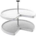 Rev-A-Shelf 3472-32-11-52 32-Inch Polymer Kidney 2-Shelf Lazy Susan Set, White