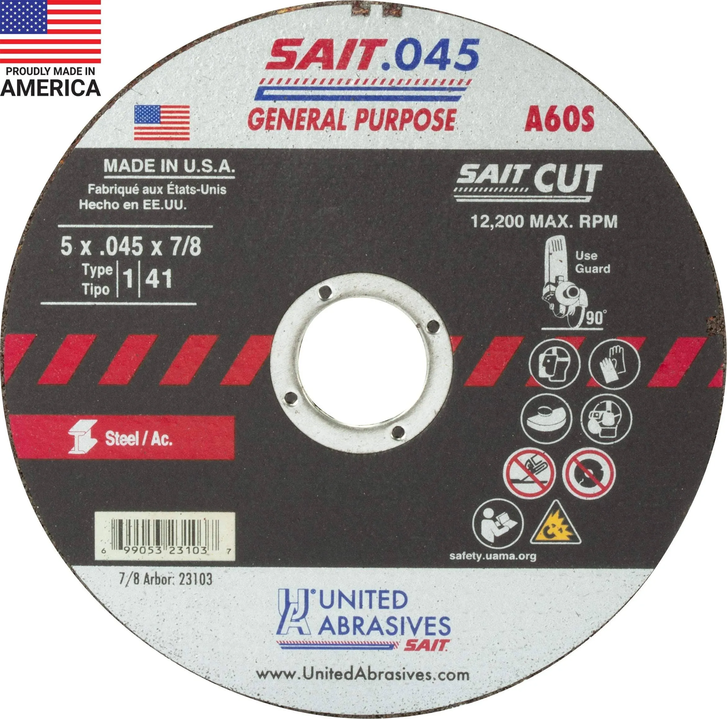 United Abrasives-Sait 23103 A60S General Purpose Cut-Off Wheels (Type 1/Type 41 ...