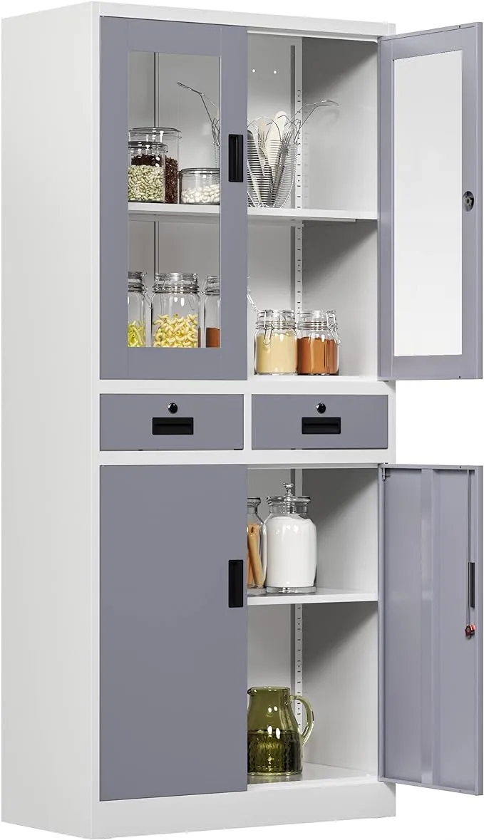 STANI Kitchen Pantry Storage Cabinet, 71'' Tall Freestanding Kitchen Cupboard ...