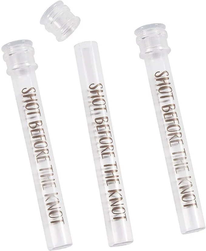 Fun Express Shot Before the Knot Test Tube Shot Glasses - Set of 12 Plastic Tubes - Bachelorette Party and Wedding Party Supplies