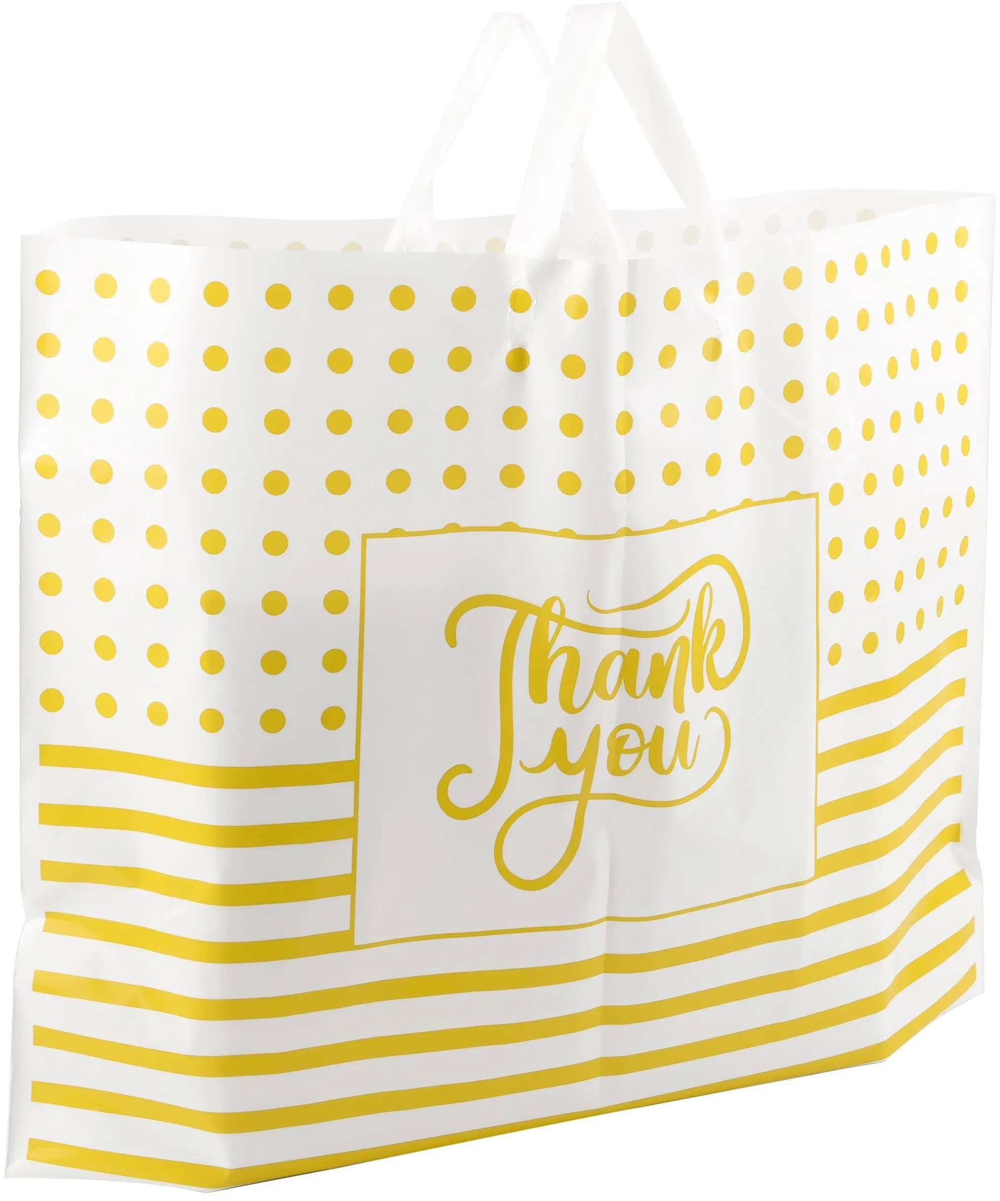 Camtoms Thank You Bags with Handles Plastic Shopping Bags for Small Business ...