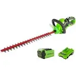 Greenworks 40V 24 in. Hedge Trimmer with 2Ah USB Battery and Charger