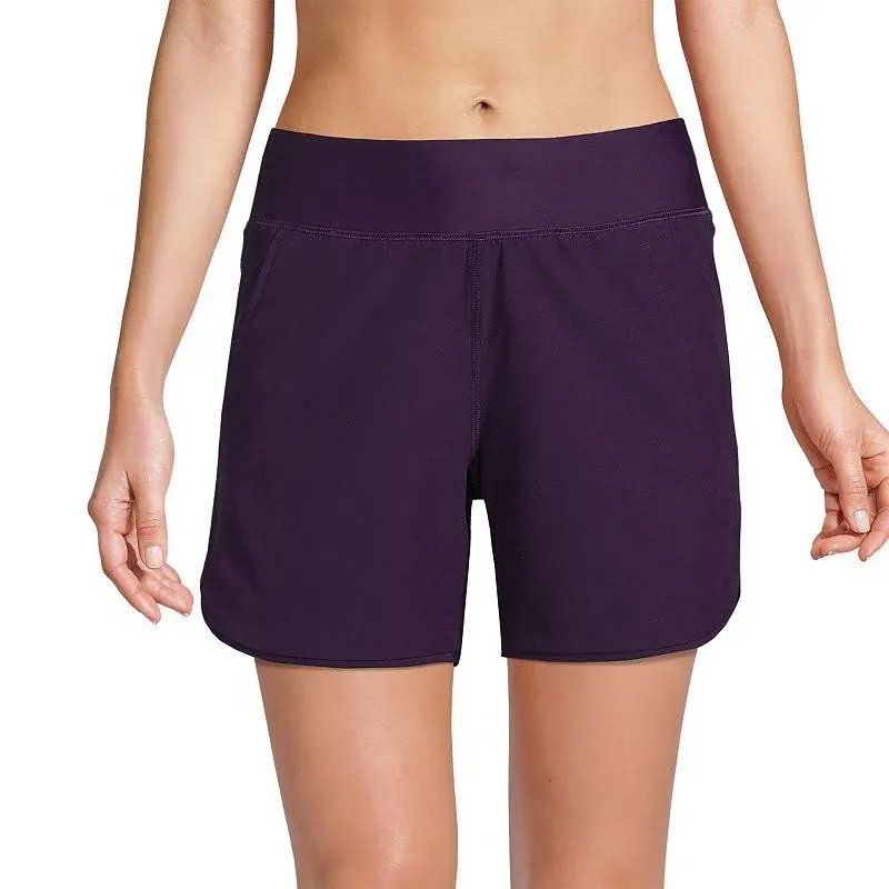 Lands' End Women's 5" Quick Dry Swim Shorts with Panty