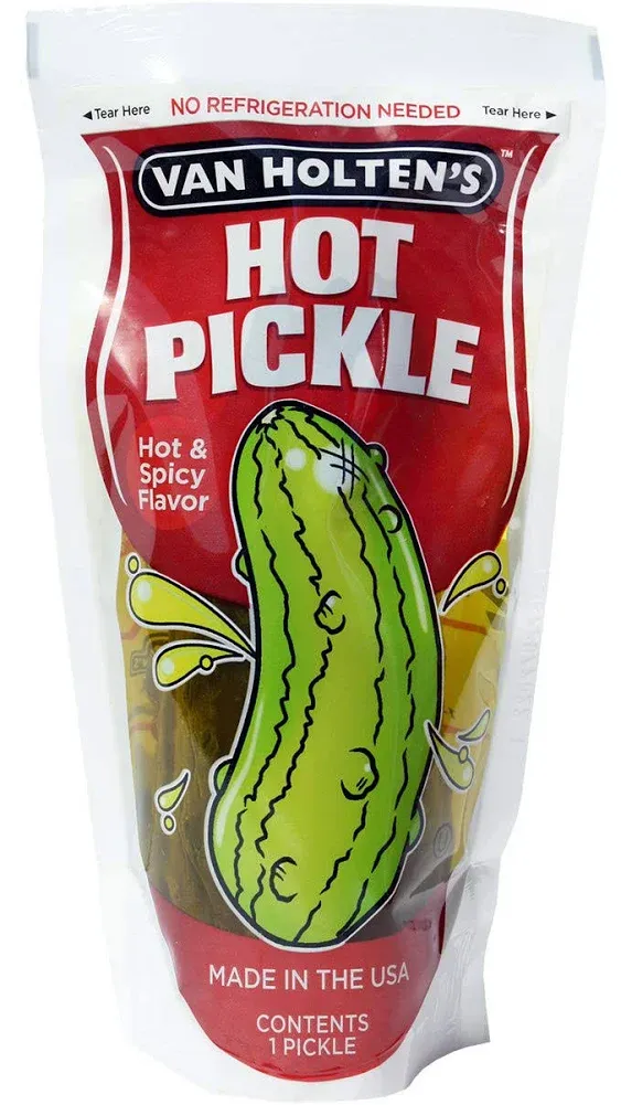 Van Holten's Pickles - Jumbo Hot Pickle-In-A-Pouch - 12 Pack