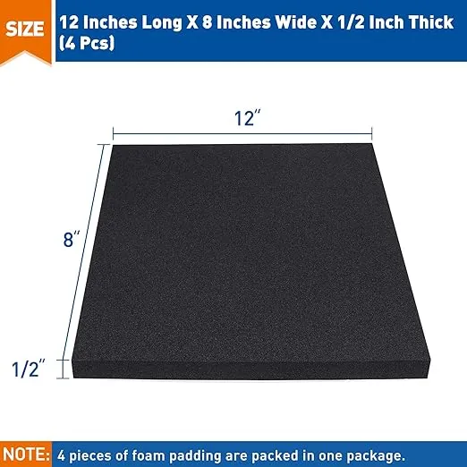 MAGZO Adhesive Foam Padding 12 Inch Length X 8 Inch Width X 1/4 Inch Thicknes...