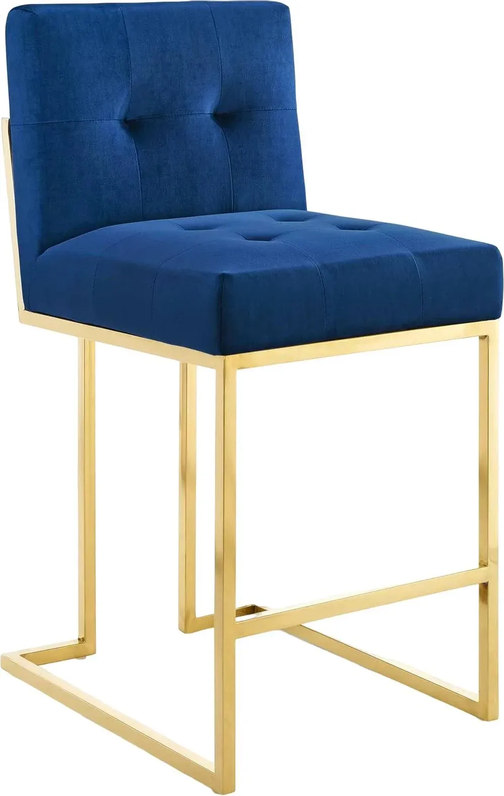 Privy Gold Stainless Steel Performance Velvet Counter Stool