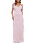 Xscape Petite Embellished Chiffon Gown - Rose - Size 10p