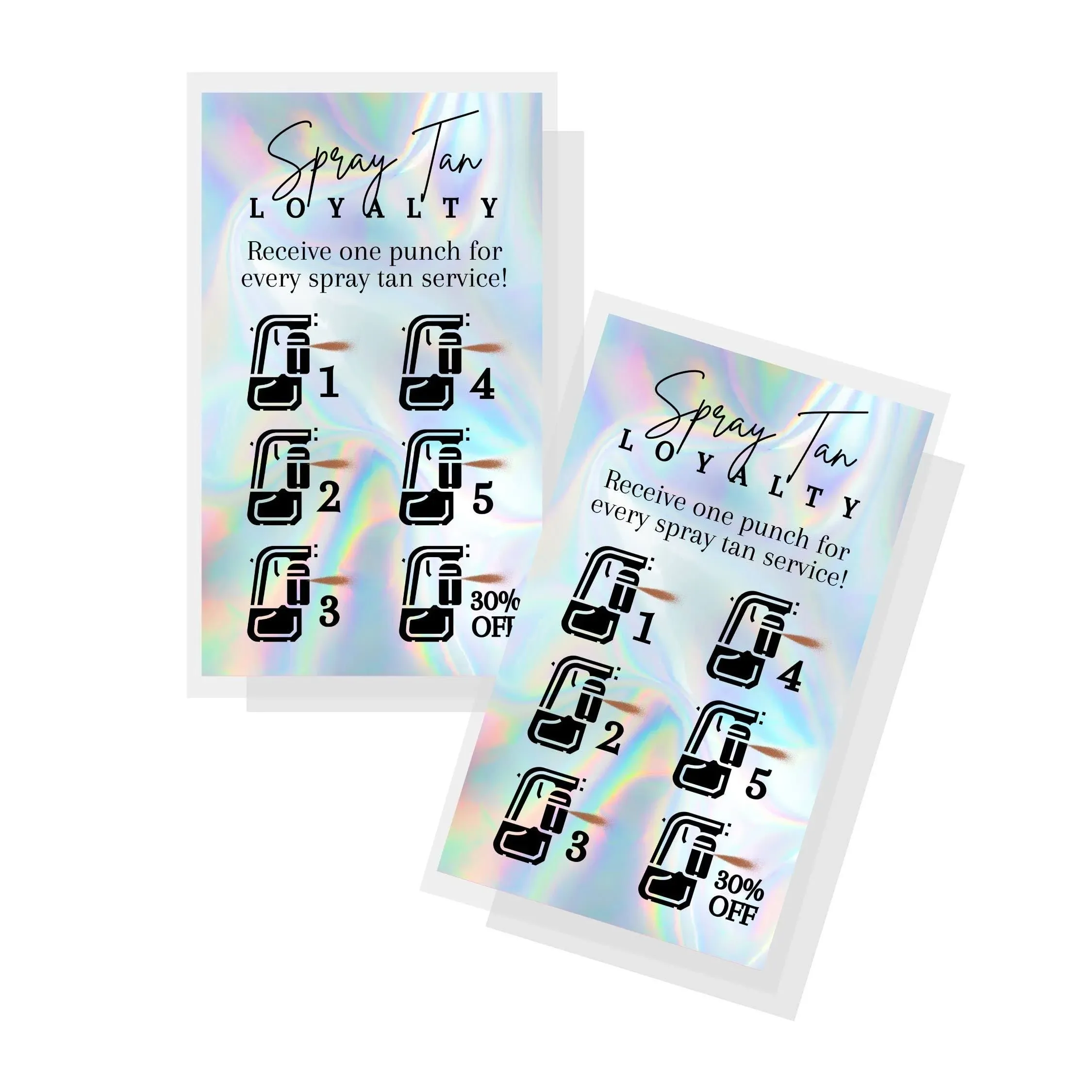 Spray Tan Loyalty Punch Reminder Card | 50 Pk | Spray Tan Aftercare Client Instruction Cards Matches Intake Forms for Customers Rapid Tan 2x3.5”