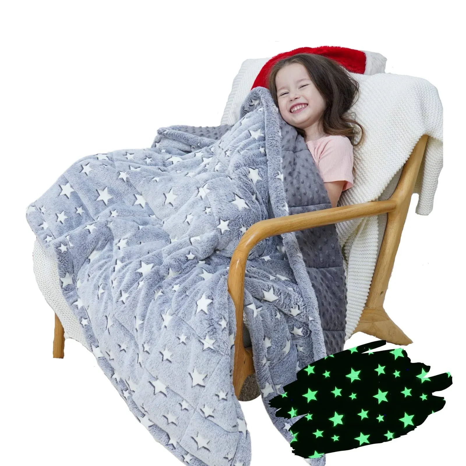 Bood Minky Kids Glow Weighted Blanket Fuzzy 3lb Weighted Blanket Twin