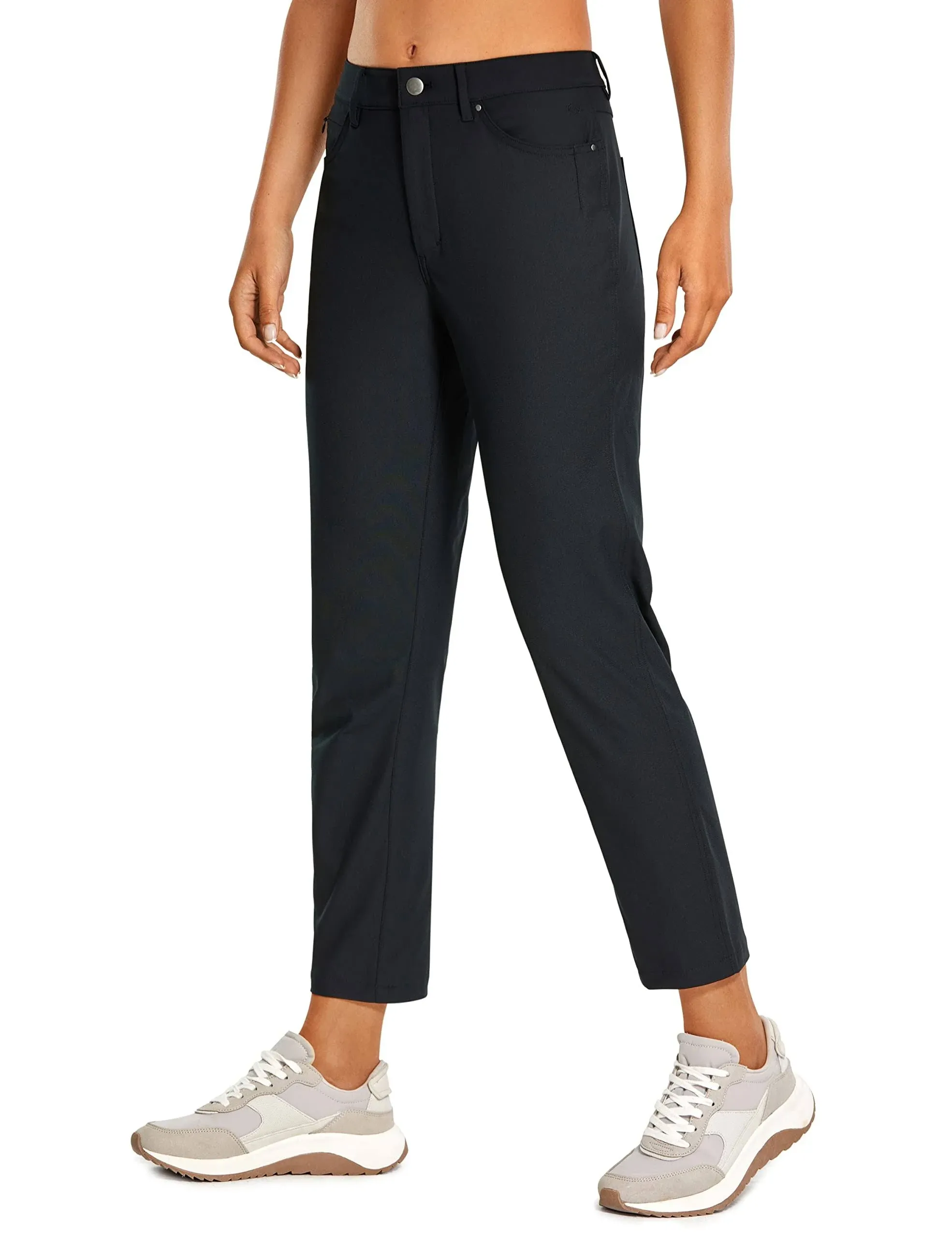 CRZ Yoga Women's High Rise 5-Pocket Golf Pants with Pockets 27" Black / 29