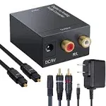 CAMWAY Digital to Analog Converter, 192kHz DAC Converter SPDIF to RCA,Optical to 3.5mm,Toslink to RCA,Optical to RCA,DAC Converter Audio Adapter