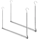 Yeetburg Adjustable Hanging Closet Rod, Extender Hanging Rod, Closet Hanging Organizer, Heavy Duty Closet Bar, Hanging Rod (2 Pack, Chrome)