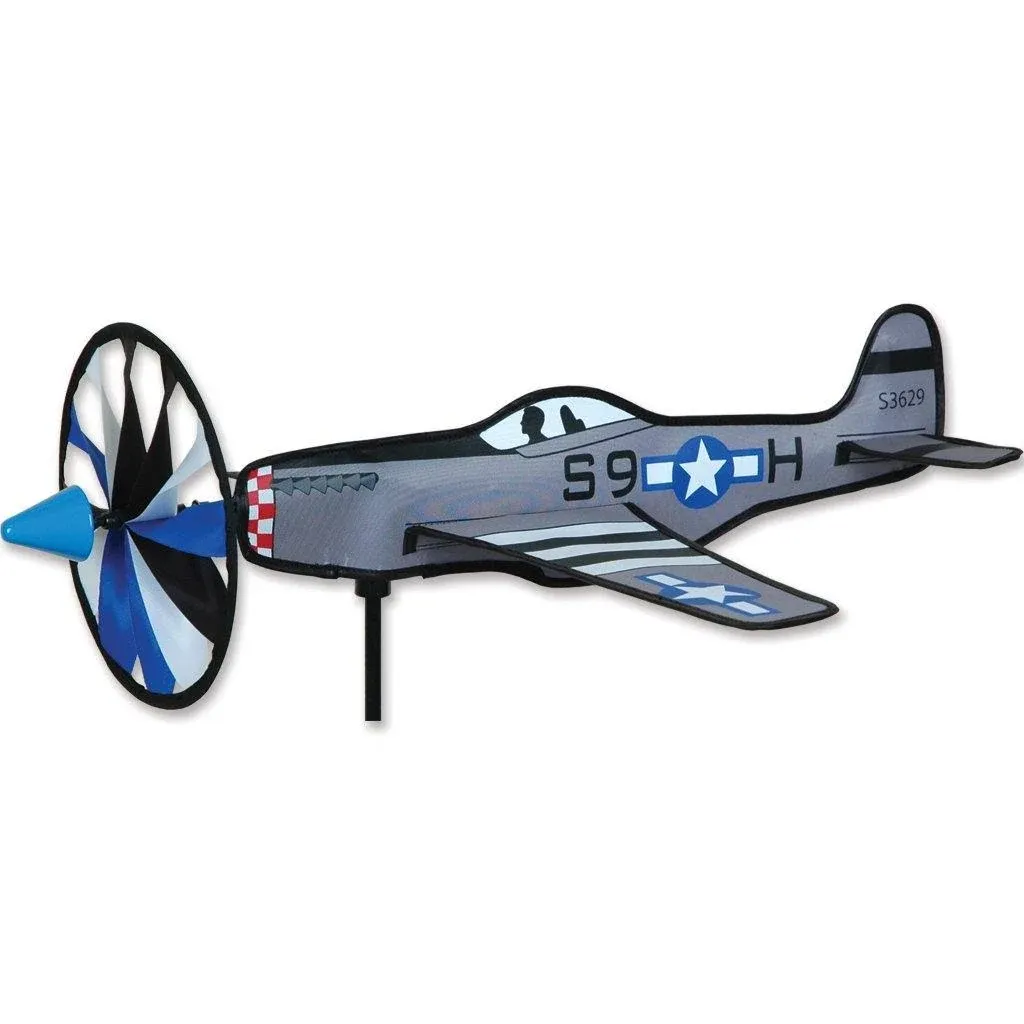 20&#034; Airplane Wind Spinner-Whirli<wbr/>gig Garden Stake- P-51 Mustang by Premier Kites