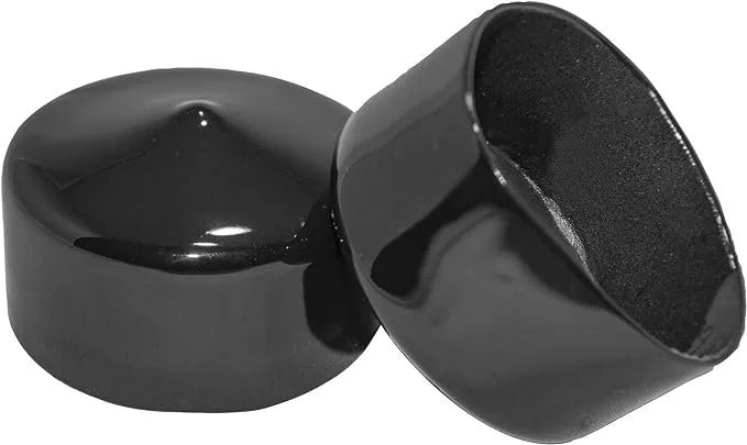 Made in USA Prescott Plastics 2" inch Round Rubber Hole Plugs (50 Pack), Black ...