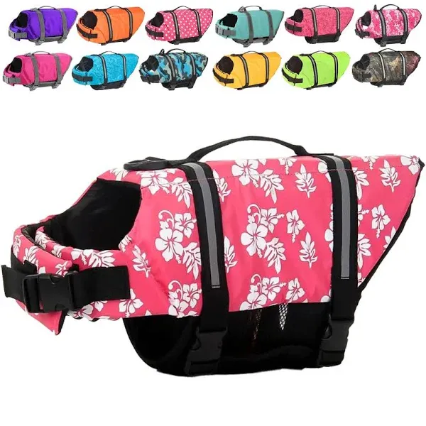 Doglay Dog Life Jacket with Reflective Stripes, Adjustable Dog Lifesaver Pet Life ...