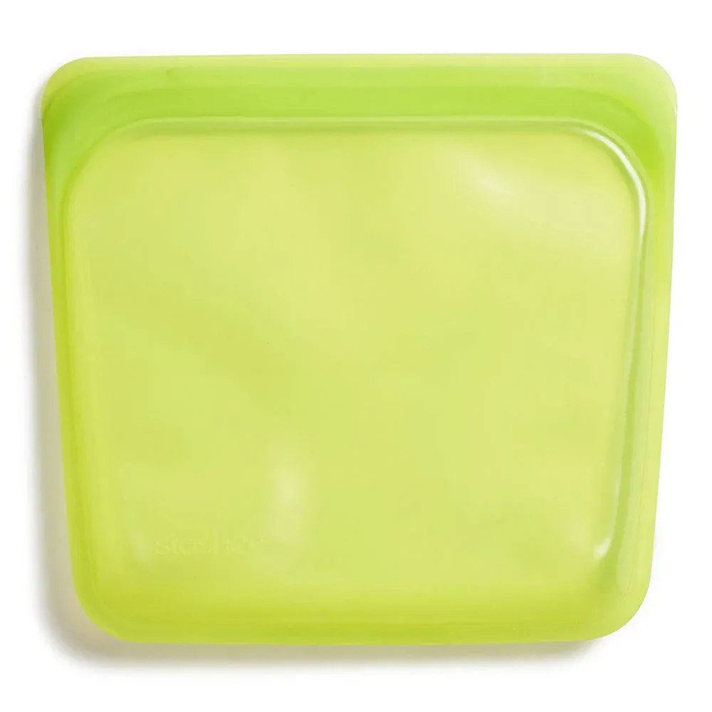 Stasher Platinum Silicone Food Grade Reusable Storage Bag, Lime (Sandwich) | Reduce Single-Use Plastic | Cook, Store, Sous Vide, or Freeze | Leakproof, Dishwasher-Safe, Eco-friendly | 28 Oz