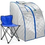 Infrared IR Far Portable Indoor Personal Spa Sauna by Durasage with Heating Foot Pad and Chair