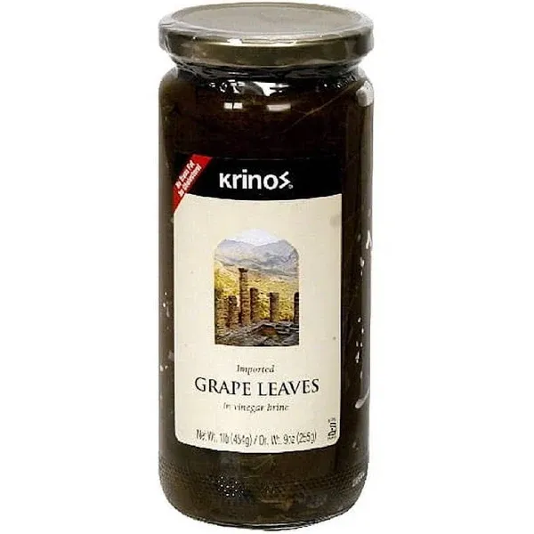 Krinos Grape Leaves in Vinegar Brine 16 Oz (Pack of 6) Fruits&amp; Vegetable Pickles