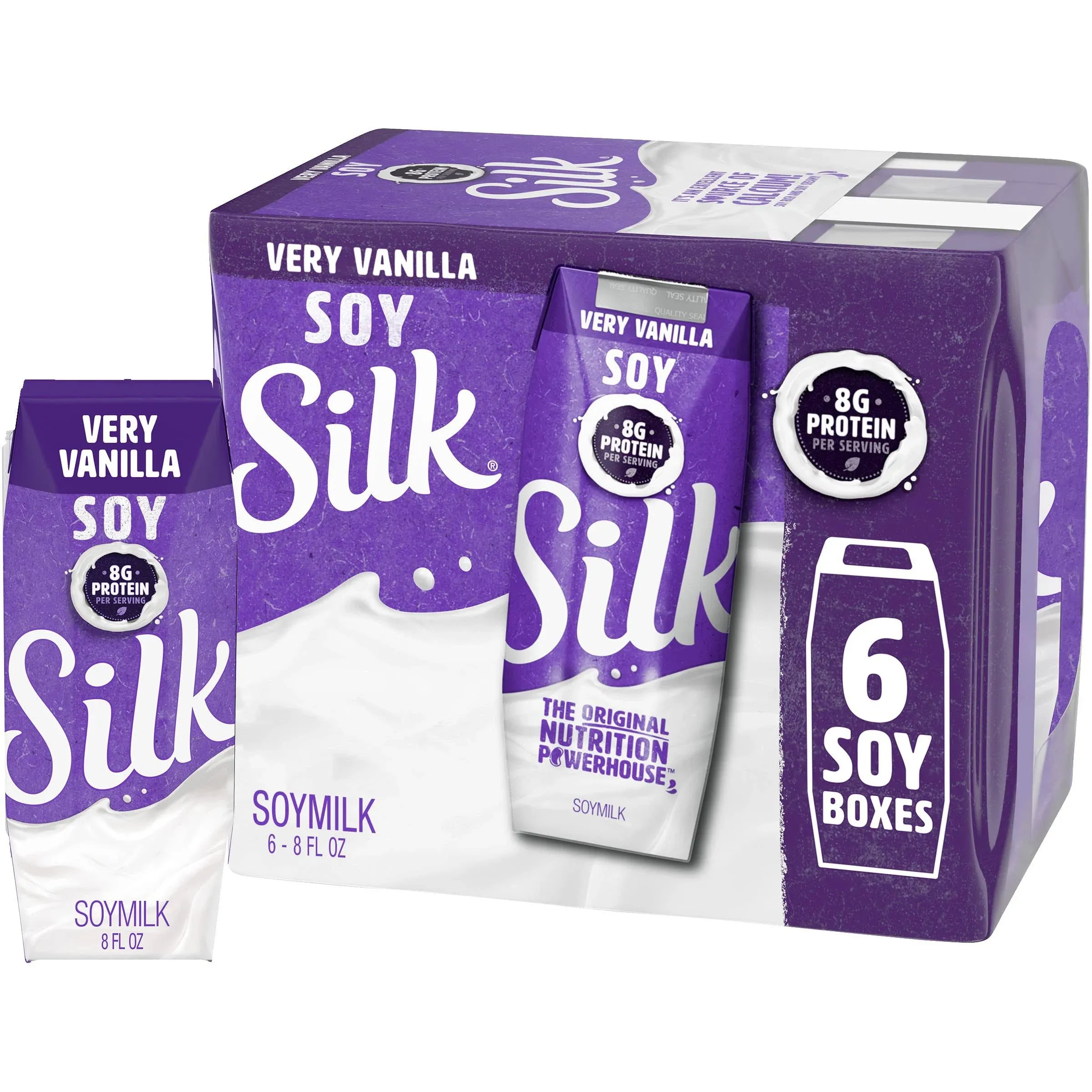 Silk Very Vanilla Soy Milk, 6 Count, 32 fl oz