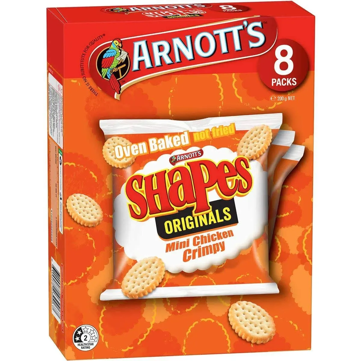 Arnotts Chicken Crimpy Shapes 8 Pack Box