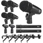 XTUGA MI7-G 7-Piece Wired Dynamic Drum Mic Kit Kick Bass Tom/Snare Cymbals Microphone Set