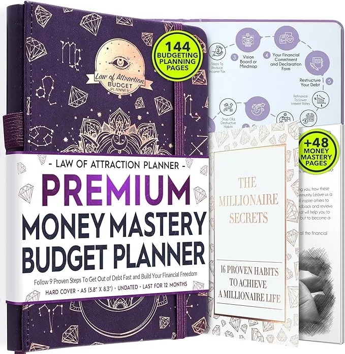 Financial Planner, Monthly Budget Planner and Monthly Bill Organizer - 12 Month Journey to Financial Freedom, Monthly Budget Book Planner, Money Saving Book a Budgeting Planner or Finance Planner