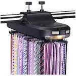 Motorized Tie Rack Best Closet Organizer with LED Lights Automatic 64 Ties