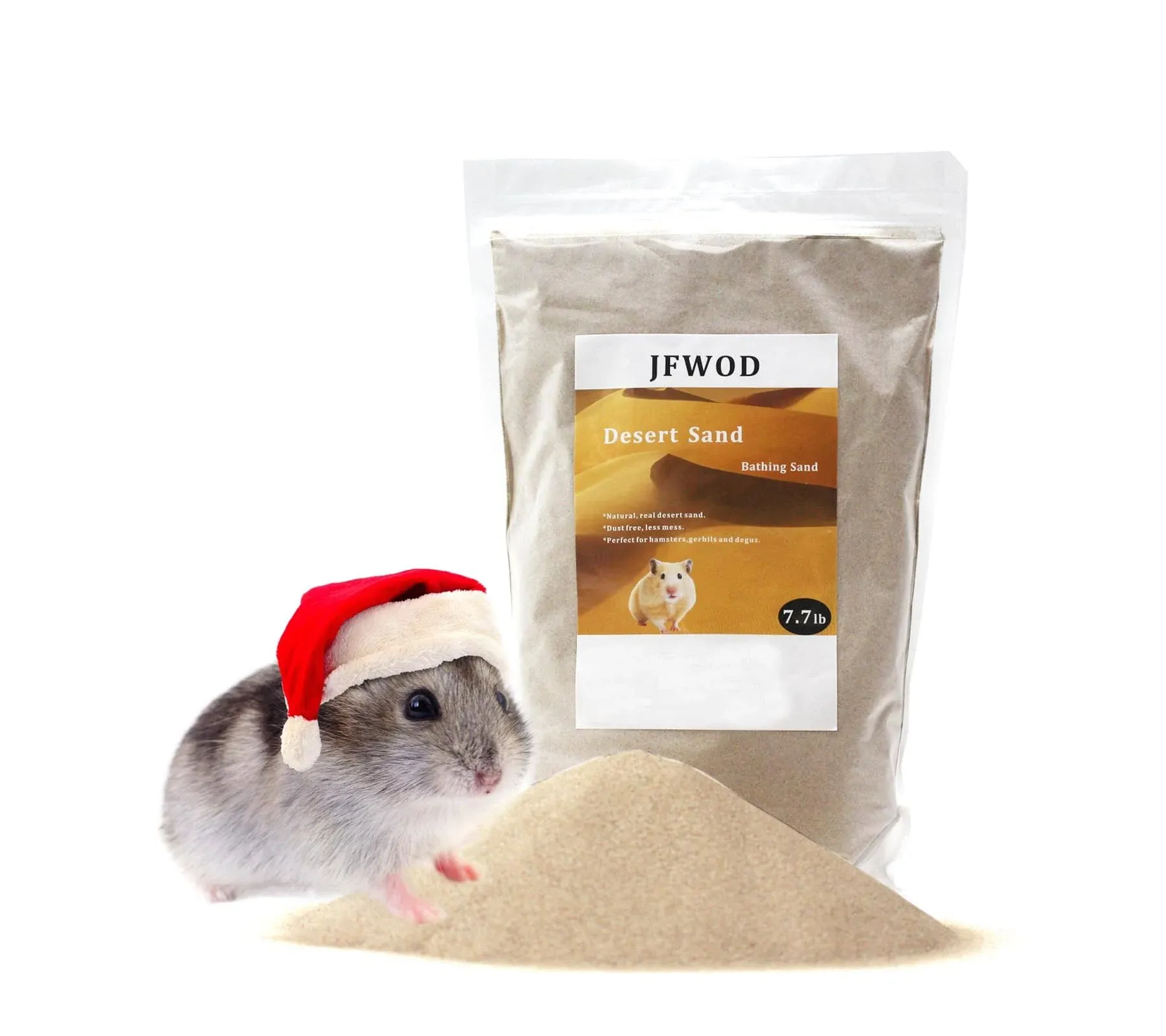 Hamster Bath Sand, 7.7lb Dust Free Desert Sand or Potty Litter Sand for Hamster Chinchillas Gerbil Syrian Mice Small Animals(Beige)