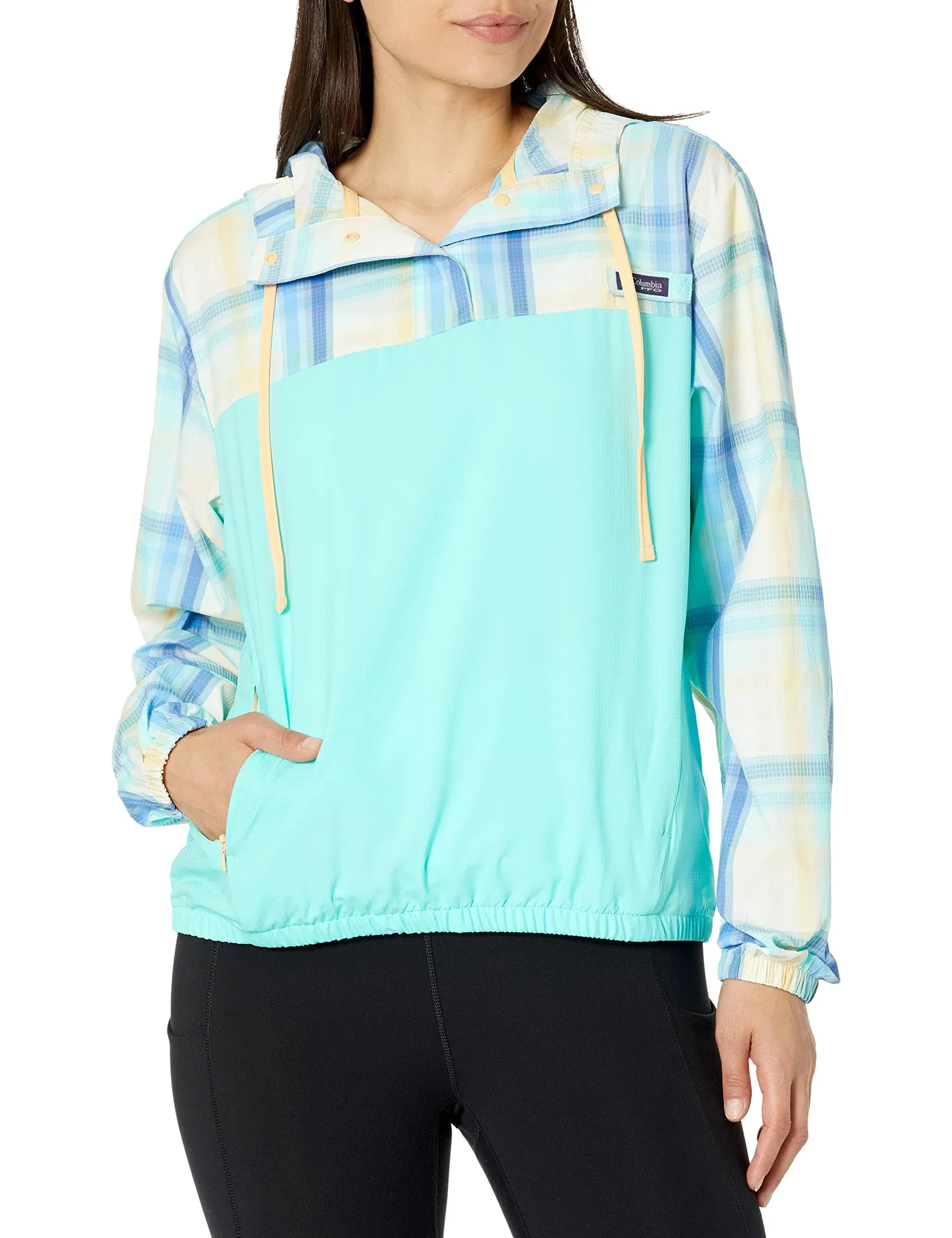 Columbia Women's PFG Super Tamiami Hoodie - M - BluePlaid