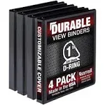 Samsill Durable 1 in. View D Ring Binder Black