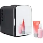 Chefman Portable Mirrored Personal Makeup & Skincare Mini Fridge, 4 Liter, Pink