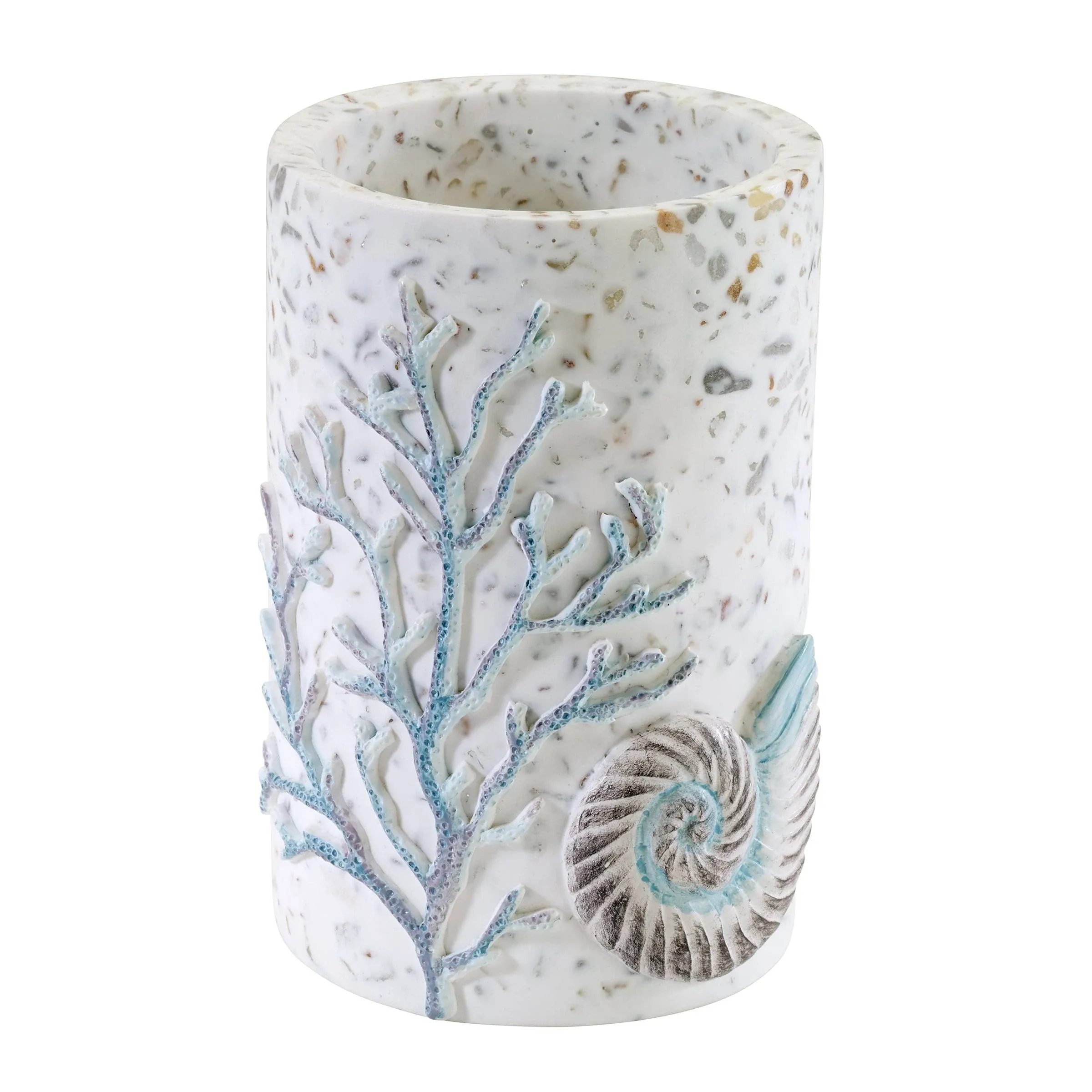 Avanti Linens - Tumbler, Countertop Cup, Sea Inspired Bathroom Accessories (Coastal Terrazo)