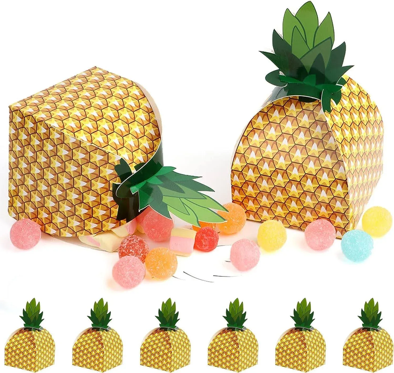 24pcs Pineapple Favor Boxes Small 3d Pineapple Gift Boxes For Tropical Hawaiian 