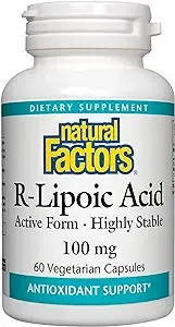 Natural Factors, R-Lipoic Acid, Antioxidant Support, 60 Capsules