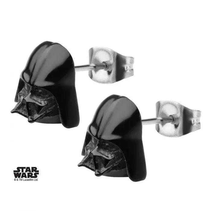 Star Wars Darth Vader 3D Black Stud Earrings