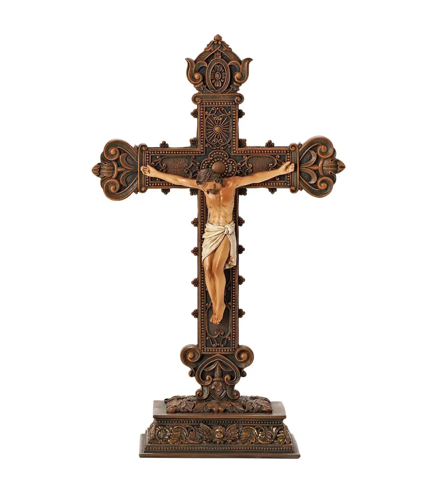 14.5&#034; H Standing Crucifix High-Quality Durable and Long Lasting, Religious Gift